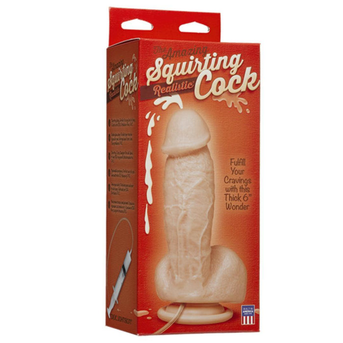 Squirting Realistic Cock 7" Ejaculating Dildo (with Suction Cup) Vanilla