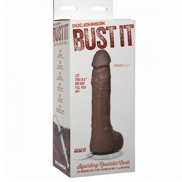 Squirting Realistic Cock Large Ejaculating Suction Cup Dildo - Caramel