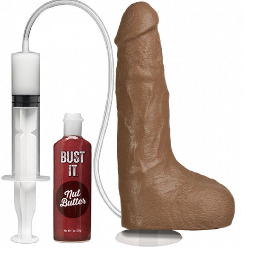 Squirting Realistic Cock Large Ejaculating Suction Cup Dildo - Caramel