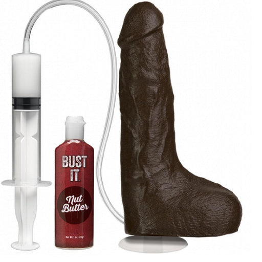 Squirting Realistic Cock Large Ejaculating Suction Cup Dildo - Dark Brown