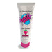 A white tube labeled "SMACK Tarts Lickable Sour Lubricant - Available in 5 Flavors" shows a blue candy, “Lip Smackin’ Good!” above, a strawberry image, and “Strawberry Lickable Water-Based Lubricant, 4oz (118ml)” at the bottom.
