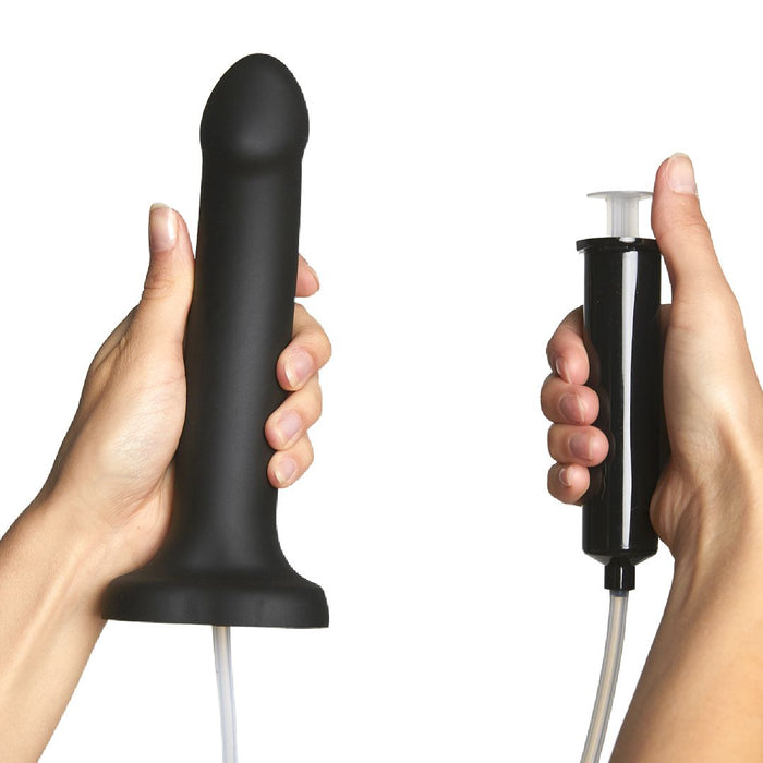 Strap-On-Me Black Squirting Cum Dildo | 5.5 Inch Silicone Ejaculating