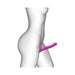 Illustration of a faceless, white 3D human figure wearing a pink Strap-on-Me Multi Orgasm Bendable Strap-on with Clitoral Tongue - Large by Lovely Planet. The figure is depicted from the side with the strap-on extending outward.