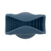 The Stroke Silicone Penis Play Wand Attachment is a blue silicone textured sleeve with an open, oval center and raised bumps and ridges inside for enhanced penis pleasure, shown from above.