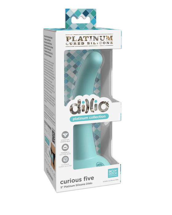 Dillio Platinum Curious Five 5 Inch Dildo - Teal