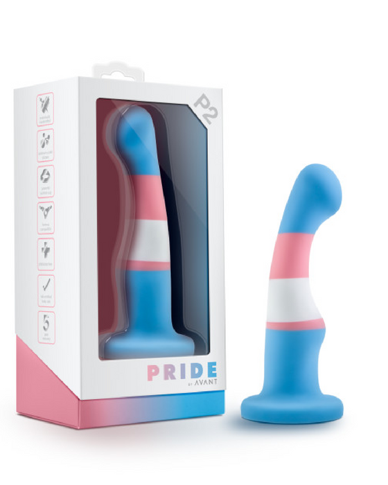 Trans Pride 6 Inch Silicone Suction Cup Dildo