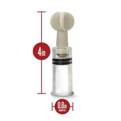 Temptasia Clit & Nipple Twist Suckers Set Of 3 Clear by Blush with measurements listed