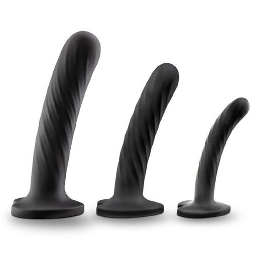 Temptasia Twist Kit Set Of 3 Silicone Pegging Dildos - Black