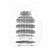 The Tenga Egg Standard 3 Pack Disposable Masturbators I features translucent, egg-shaped sleeves with spiky, star-patterned textured interiors and a bottom opening, all displayed against a white background.