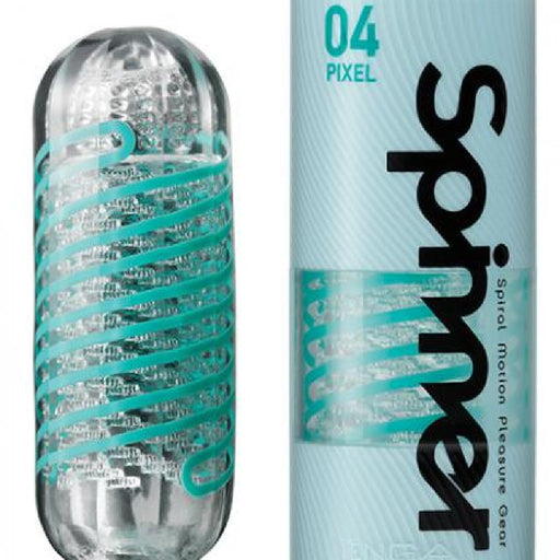 Tenga Spinner Penis Masturbation Cup 04 Pixel showing the stroker and tube