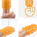 A collage of images showing a Tenga Uni Amethyst Textured Finger Sleeve for Stroking and Clit Massage being manipulated. Top left: masturbator pinched between fingers. Top right: icon of a hand squeezing the Tenga Uni Amethyst Textured Finger Sleeve for Stroking and Clit Massage. Bottom left