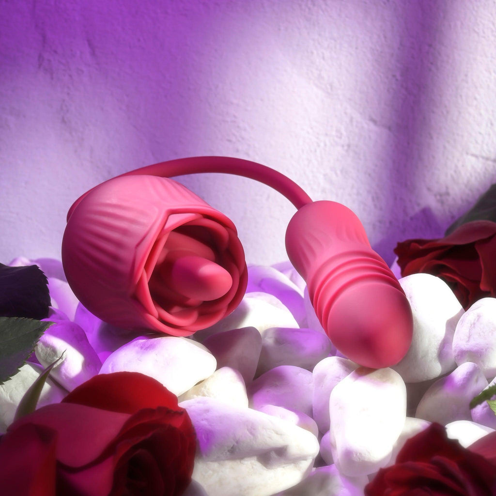 Wild Rose Licking Tongue and Thrusting Bullet Vibrator (Waterproof) BTB Shop Wild Rose Licking Tongue and Thrusting Bullet Vibrator (Waterproof) BTB Shop