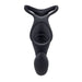 The Wrangler Vibrating Cock Ring and Butt Plug with Remote from Evolved Novelties is a black silicone waterproof male sex toy featuring a double cock ring at the top, designed to enhance sexual pleasure and performance. The toy has a sleek, ergonomic shape for comfort and stimulation.