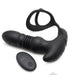Thunder Plugs Thrusting Silicone Anal Vibrator w/ Cock & Ball Strap laying on a white background 