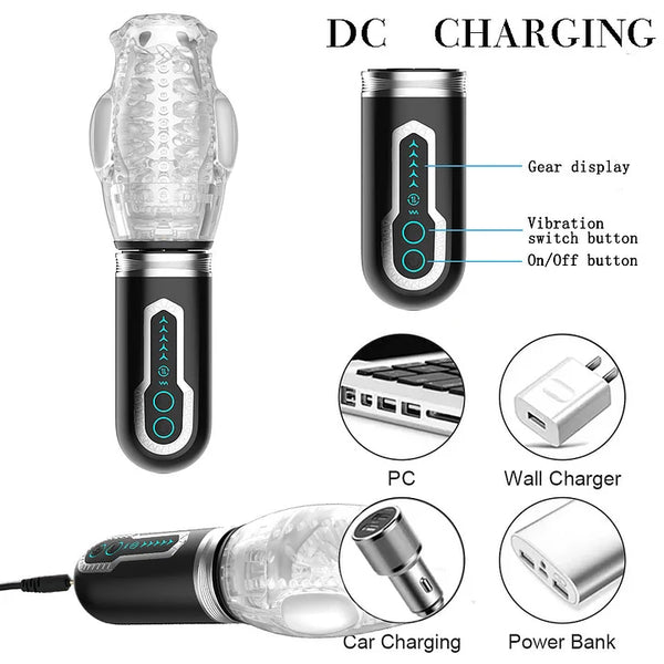 The Male Rose 3 Thrusting Rotating Dual Vibrating Masturbator