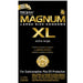 The Trojan Magnum XL Lubricated Latex Condoms feature a sleek black package with gold accents and "New Look!" text at the top left. Inside, there are 12 premium latex condoms providing reliable contraception and STI protection.