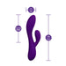 The Fever Dream Beginner G-Spot Rabbit Vibrator is a purple, dual-ended, beginner-friendly toy with labeled dimension lines: 1.5 in (3.8 cm) wide, 4.5 in (11.4 cm) insertable length, and 7.75 in (19.7 cm) total length.
