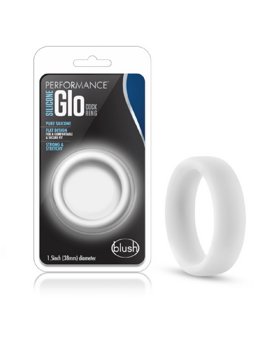 Performance White Silicone Glow in the Dark Cock Ring