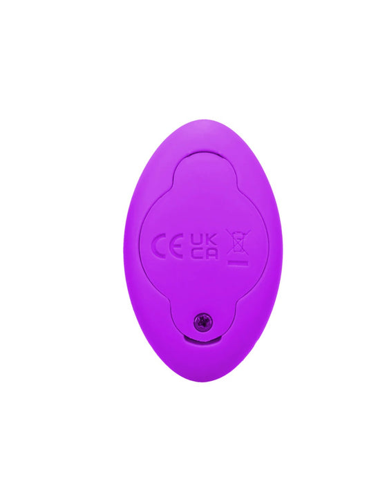 Panty Vibrator for Beginners in a Bag - Back of the remote, uses a small screwdriver and a cellphone battery when it needs changing