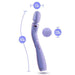 An image of the Blush Wellness Eternal Slim Ergonomic Powerful Remote Control Wand in Lavender, featuring a rounded head with a 1.5-inch diameter, an ergonomic handle that measures 14.5 inches in length, and a circular accessory measuring 2.25 inches. The waterproof handle has two buttons for convenient control options.