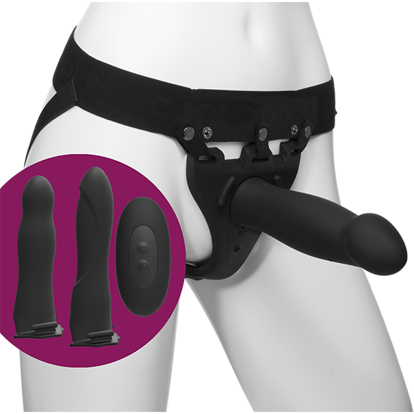 Body Extensions Be Naughty Vibrating 4 Piece Strap On Set by Doc Johnson