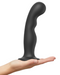 Strap-On-Me XX-Large Prostate & G-Spot Silicone Suction Cup Dildo - Black held in palm