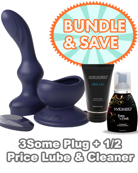 3Some Prostate Plug + 1/2 Price Anal Lube & Cleaner