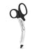 A pair of Temptasia Safety Scissors for Bondage Tape with black handles, positioned upright against a white background. Brand: Blush.