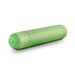 Gaia Biodegradable, Recyclable Eco Bullet Vibrator by Blush Novelties - Green showing the button on the end