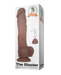 Betty's Blaster 8 Inch Vibrating Squirting Silicone Dildo - Chocolate front view of the box against a white background