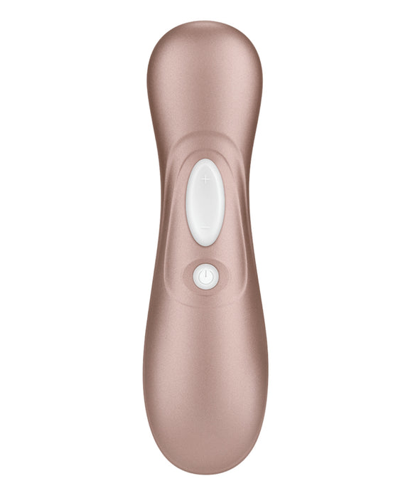 Satisfyer Pro 2 Waterproof Pressure Wave Clitoral Stimulator back view of the control buttons