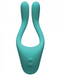 Tryst V2 Bendable Massager with Remote by Doc Johnson - Green against a white background face on to the camera showing control buttons