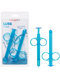 Packaging and product display of CalExotics Lube Tube Lubricant Applicator Set of 2 - Blue dispensing tubes with a convenient application design.