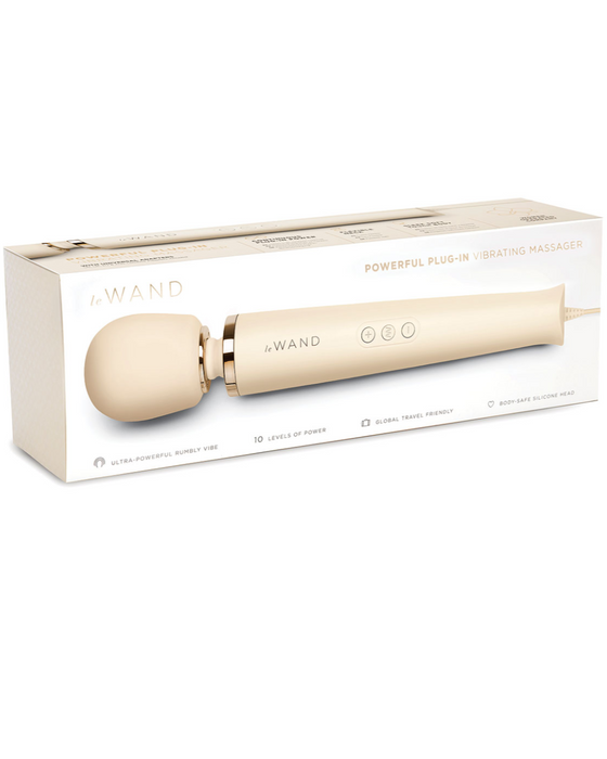 Le Wand Corded Vibrating Massager - Cream box sideview