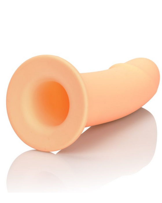 PPA with Jock Strap Hollow Silicone Penis Extender by CalExotics - Vanilla dildo only horizontal view of the hollow opening
