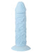 Baby Blue Silicone Strap-On Dildo System - Blue close up of the dildo