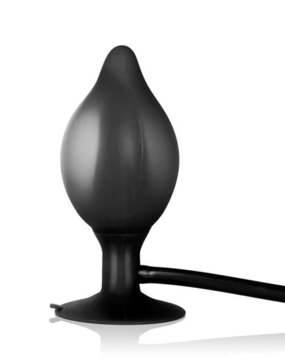 Booty Pumper Inflatable Plug - Medium - Black showing the inflation size