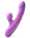 Shegasm Thrusting Suction Rabbit Vibrator against a white background side view to show the textured shaft and clitoral stimulator