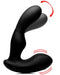 Alpha Pro P-STROKE Silicone Prostate Stimulator with Stroking Shaft - Black showing  the stroking motion with arrows