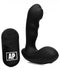Alpha Pro P-MILKER Silicone Prostate Stimulator with Milking Bead - Black on a white background with the remote
