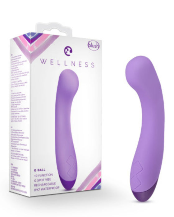 Wellness G Ball Silicone G-Spot Vibrator - Purple with the box