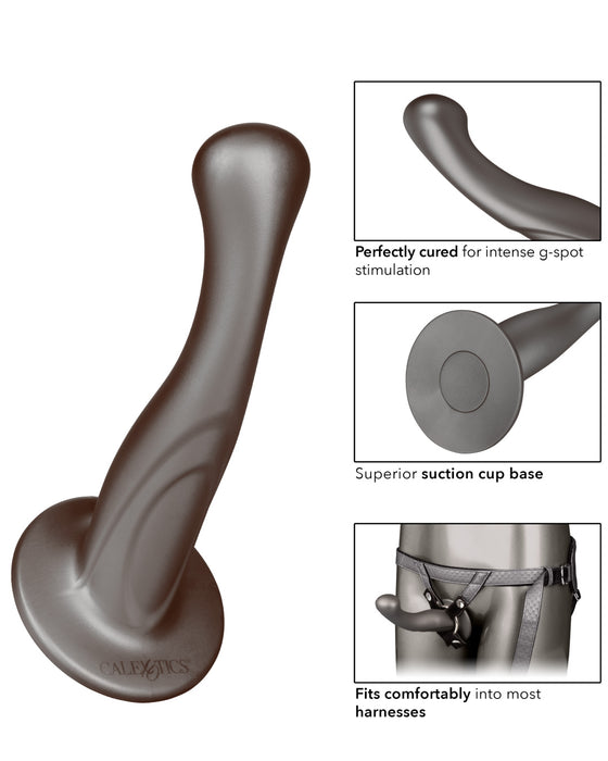 The Sensual Strap-On G-Spot or Prostate Set - Silver showing various angles and features