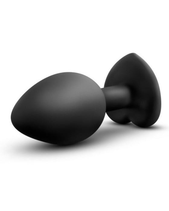 Temptasia Bling Small Silicone Butt Plug by Blush - Black side view
