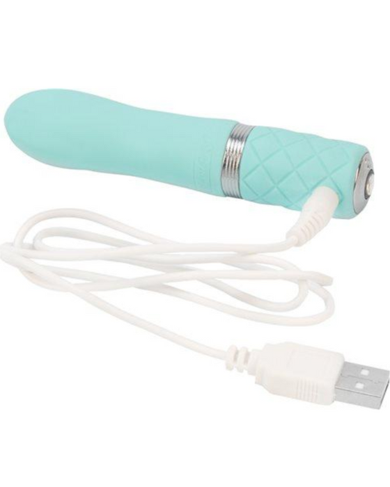 Pillow Talk Flirty Bullet Vibrator - Blue by BMS Products with charging cord