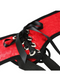 Red Lace Corsette Strap On Harness- One Size Fits Most by Sportsheets close up view of corsette straps