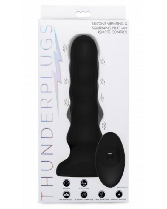 Thunderplugs Vibrating & Squirming Silicone Plug with Remote Control package