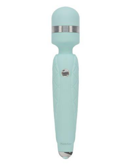 Pillow Talk Cheeky Body Wand Massager by BMS Products - Blue against a white background 