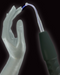 Zeus Twilight Lightning Wand Electro Stimulation Kit lighting up when a hand touches it