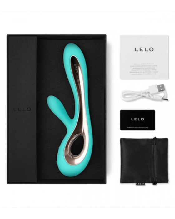 LELO Soraya 2 Rechargeable Dual Stimulator Vibrator - Aqua  WITH THE BOX AND BOX CONTENTS