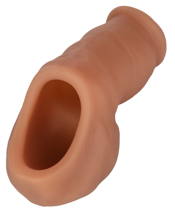 Packer Gear STP Stand To Pee Hollow Silicone Packer - Chocolate showing the body opening